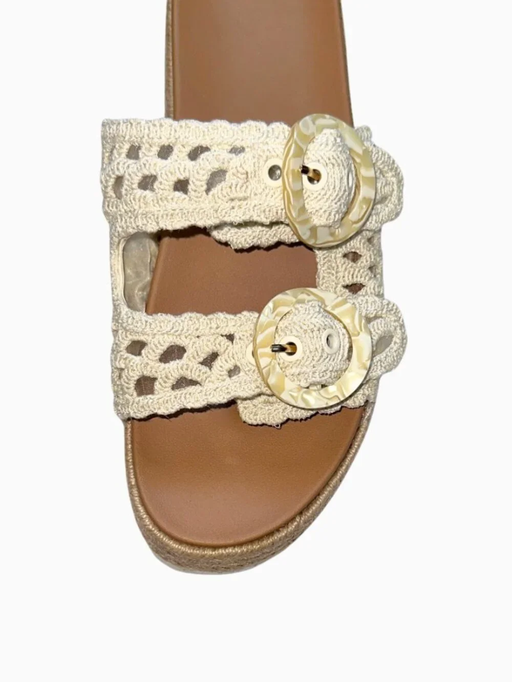 NWT Wild Fable Crochet Rope Wrapped Platform Sandal Marbled Buckle 12